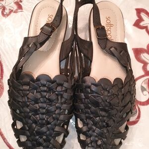 Softspots Black Woven Sandals